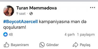 “Azercell”in yeni qərarına qarşı haştaq yaradıldı