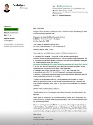 Aytəkinin övladı bu universitetə qəbul oldu