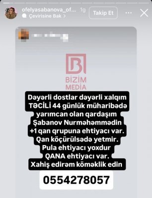 Ofelya Şabanovanın ailəsi ilə bağlı PİS XƏBƏR