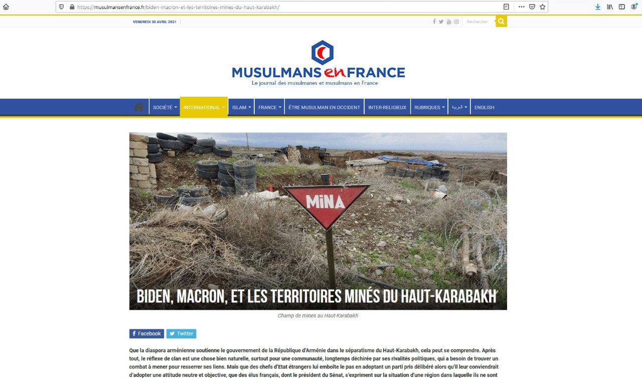 Fransa portalı: Ermənistan azad edilmiş ərazilərdəki minaların xəritəsini A ...