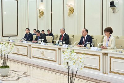 Sahibə Qafarova Qazaxıstan Prezidenti ilə görüşdü - FOTO