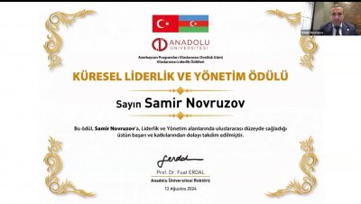 Türkiyənin Anadolu Dövlət Universitetində Beynəlxalq Dostluq Gününə həsr olunmuş nüfuzlu beynəlxalq liderlik müsabiqəsinin Mükafatlandırma Mərasimi keçirilib