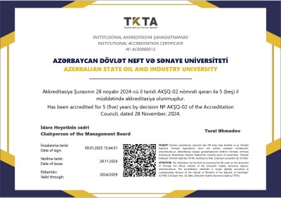 ADNSU-nun yeni uğuru - TKTA 5 il müddətinə akkreditasiya şəhadətnaməsini universitetə təqdim etdi 