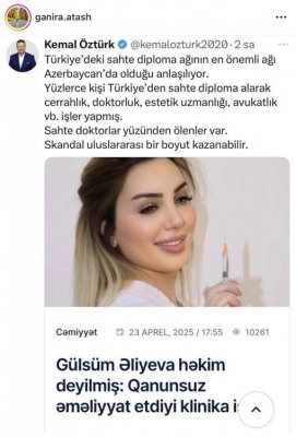 Saxta diplom qalmaqalı Türkiyə mediasında - FOTO