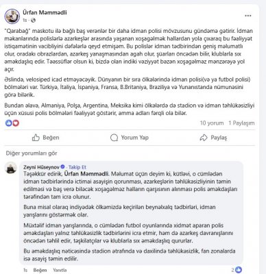 Azərbaycanda idman polisi yaradılmalıdır? - "Qarabağ"ın maskotu "Kəhər" müzakirə yaratdı