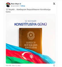 İlham Əliyev Konstitusiya Günü ilə bağlı paylaşım etdi